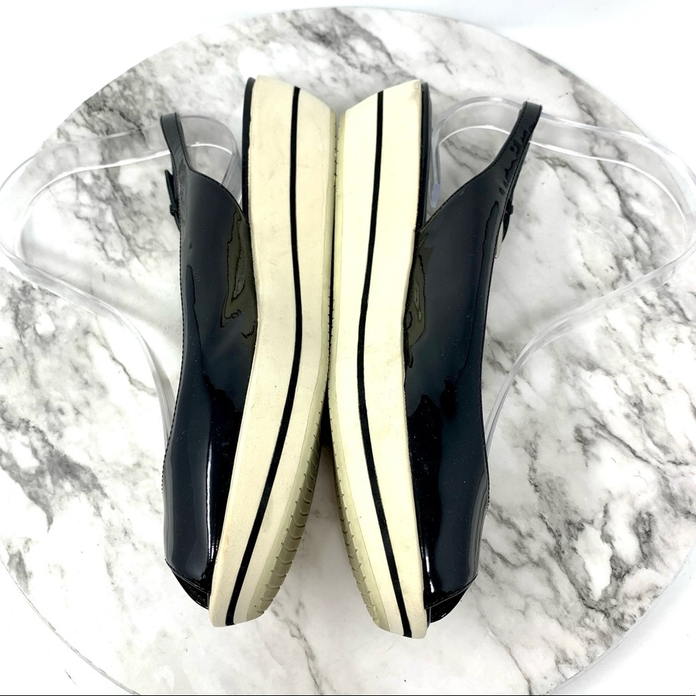 Stuart Weitzman Peep Toe Slingback Flatform Two T… - image 7